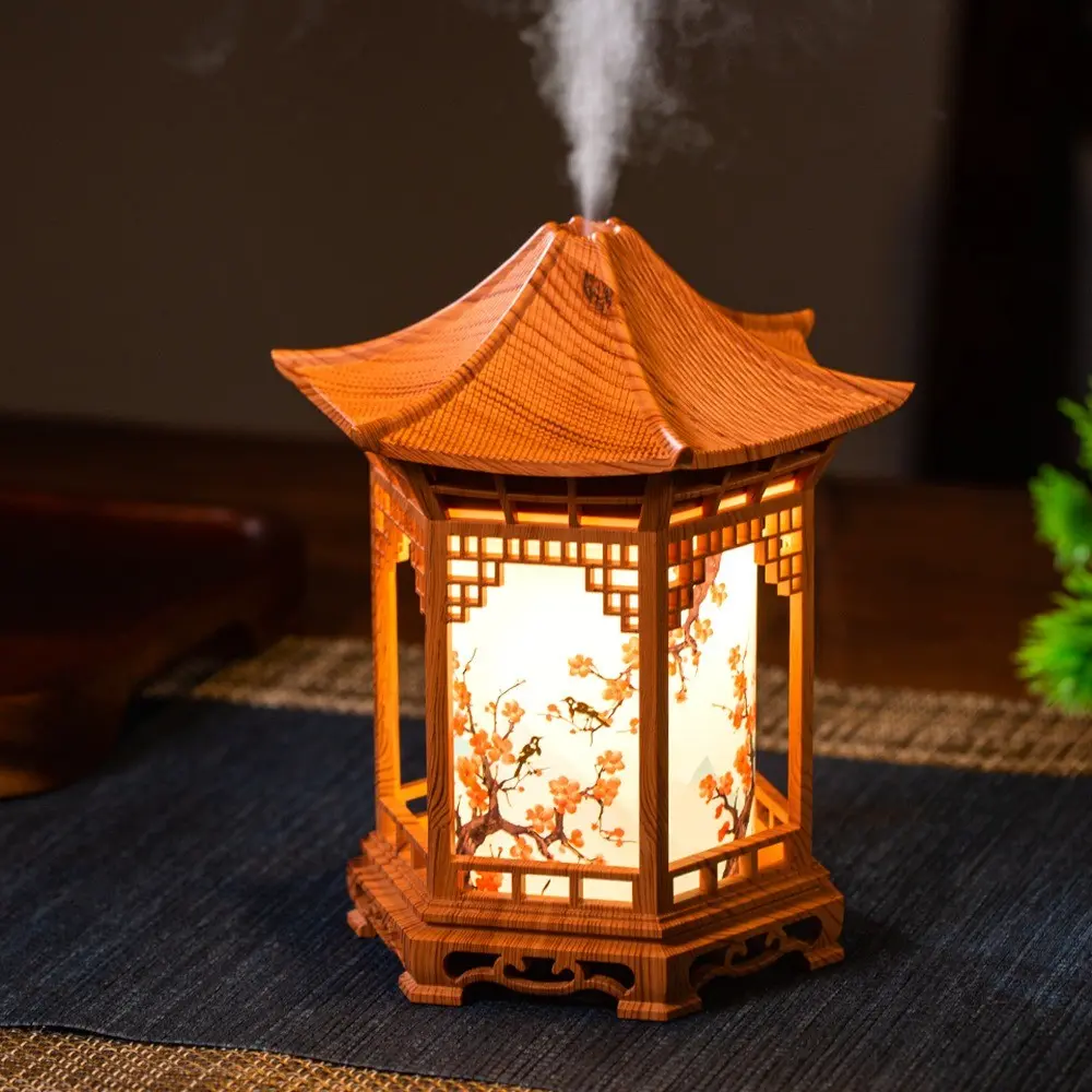 Creative Chinese Style Air Humidifier with Night Light, Aromatherapy Diffuser, 160ML/5.4oz, for Bedroom, Living Room, Office, Desktop Decor, Chinese Style Decoration, Aroma Diffuser Humidifiers, Humidifier Diffusers