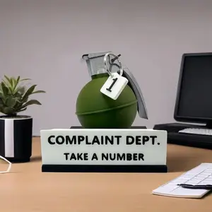 Creative Complaint Department Grenade Sign, Trendy Sarcastic Office Desk Decor, Novelty Office Desk Decor,Humorous Gift for Desk Setup, Ideal for Husband Father's Day