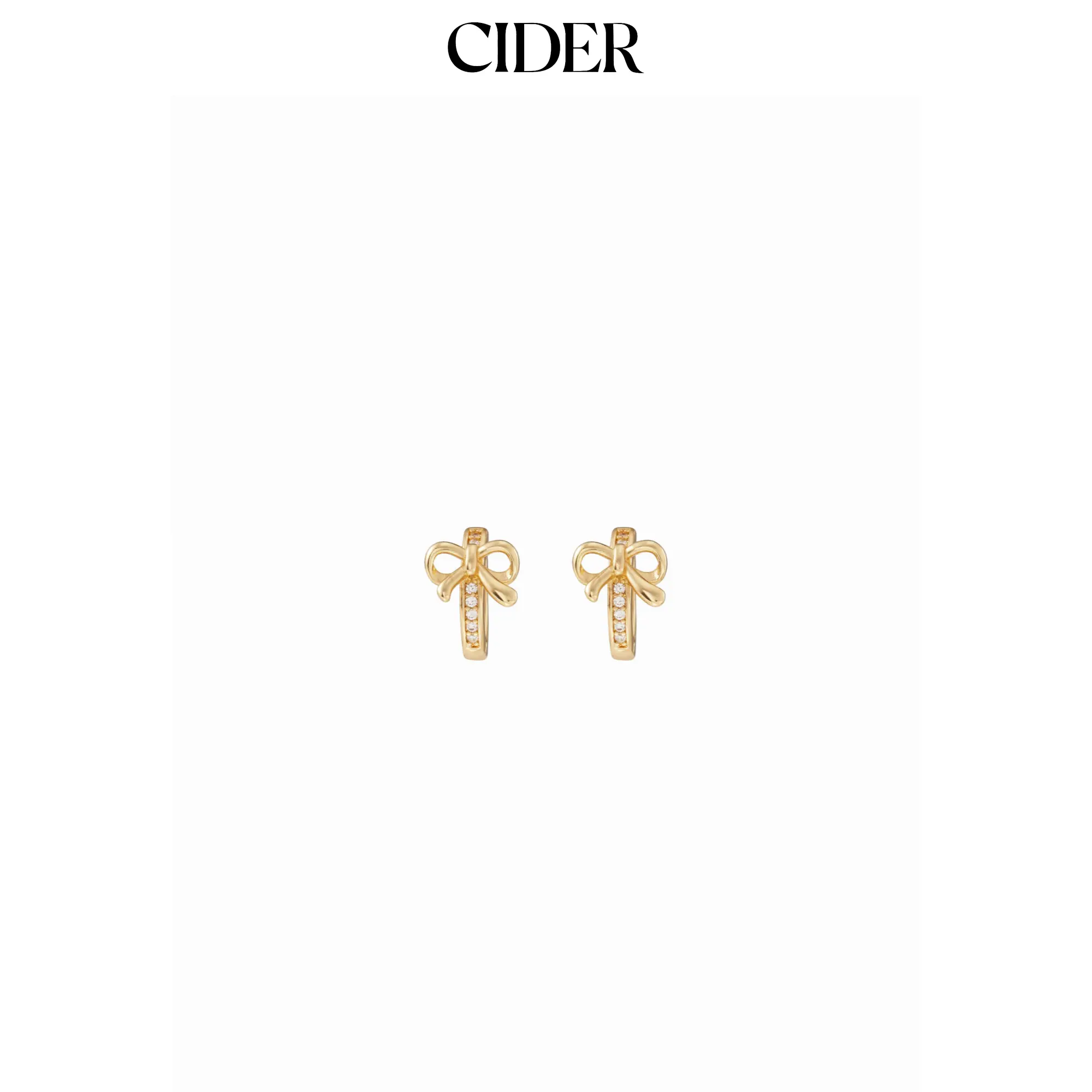 Cider BOWKNOT RHINESTONE HOOP EARRINGS