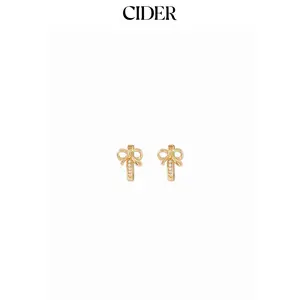 Cider BOWKNOT RHINESTONE HOOP EARRINGS