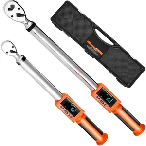 Digital Torque Wrench Set - 2-Piece, 1/2-Inch And 3/8-Inch Drive, 72-Tooth Precision Ratchet, Electronic LED Torque Display, Real-Time Digital Readout, Auto Shutoff, Calibrated For Automotive, Home Mechanic, And DIY Projects