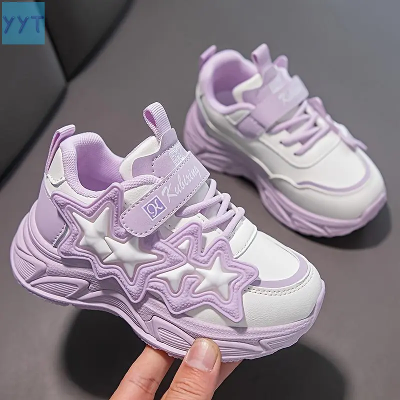2026 Casual cute star mesh sneakers for girls, breathable, lightweight running shoes for all seasons.
