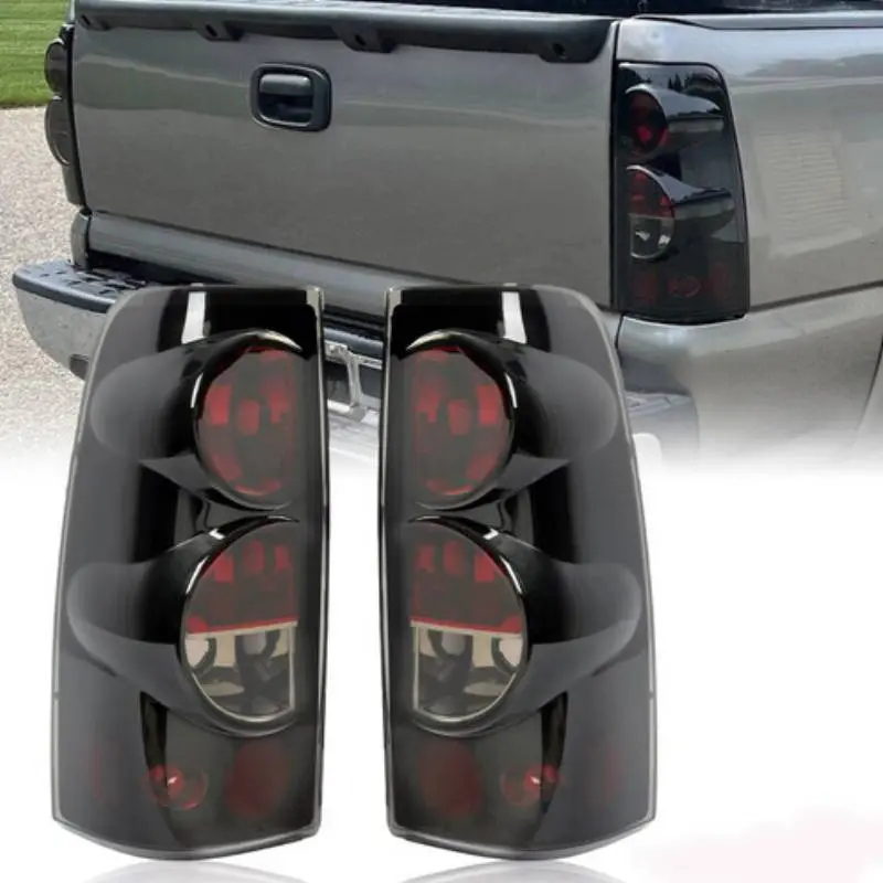 Smoke LED Tail Lights Brake Lamps Pair - Waterproof, Dustproof, Plug-N-Play, Energy Efficient, Instant On - Polycarbonate - Fit For 1999-2006 Chevy Silverado 1500 2500 3500, GMC Sierra, 2 Led Tail Lights