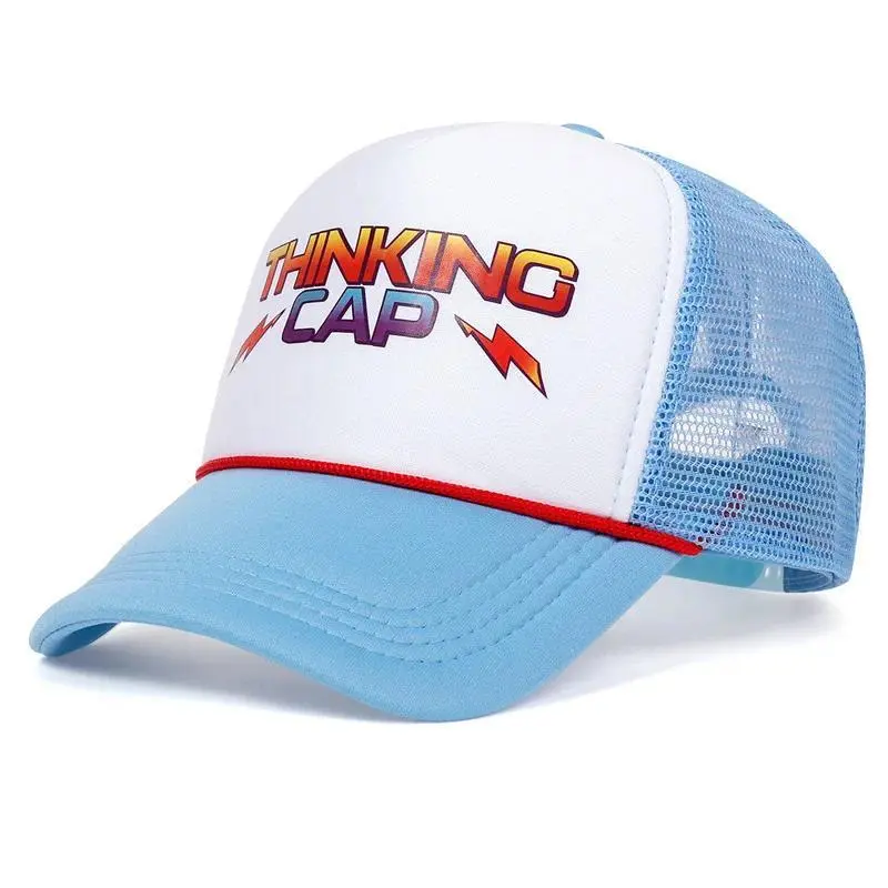 Retro Sport Stranger Things Dustin Cosplay Baseball Cap - Cotton, Adjustable Size, Mesh, Unisex Adult Prop Accessory for Outdoor Wear