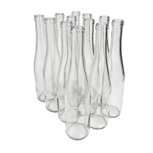 375 ml Clear Hock Liquor Wine Bottles (Pack of 12) | NO CORKS INCLUDED | W17 375ml Clear Flint Stretch Empty Glass Bottles for Drinks