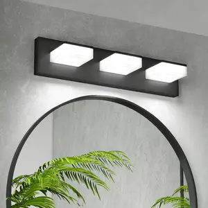 ARCH LED Modern Bathroom Vanity Light Fixture 3-Light 20-Inch Matte Black Acrylic Wall Lighting Over Mirror Cool White 6000K for Bathroom Makeup Vanity Dressing Room, Bathroom Furniture for Vanity Area, Storage, Remodel, Home Improvement