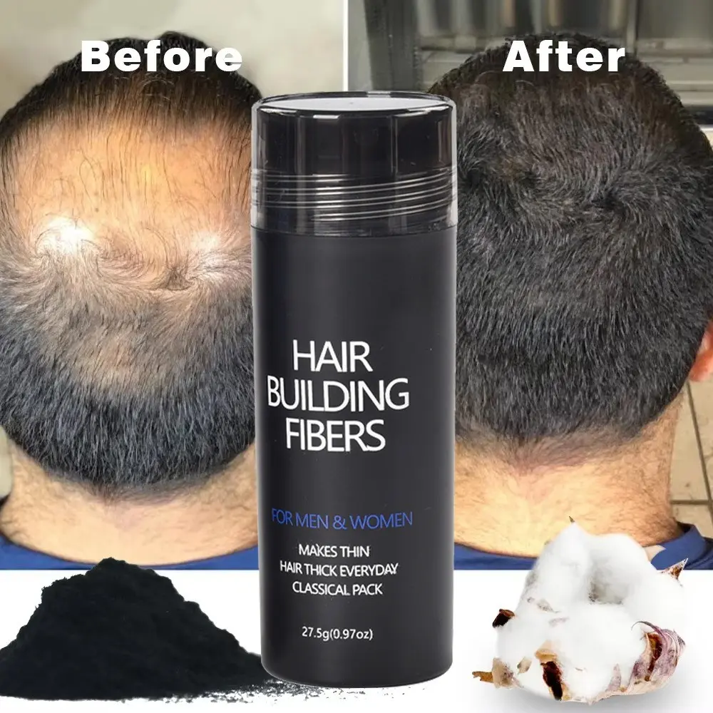 27.5g Hair Fiber Powder, Hair Thickening Powder, Natural Look, Fill Bald Spots, Waterproof, Sweat-Resistant, Non-Shedding, for Daily Use, Photos, Commute, Makeup