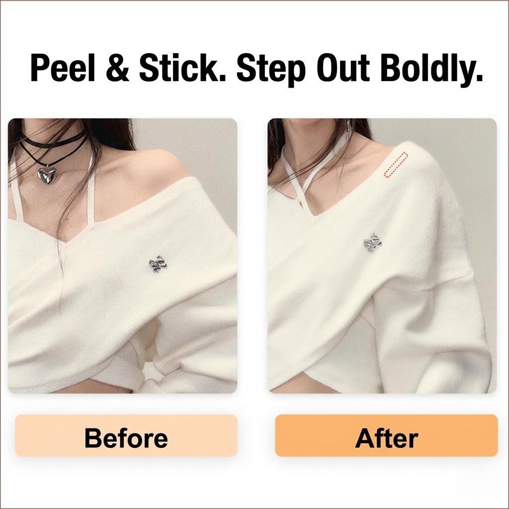 72 Count Double-Sided Clothing Tape Strips, Clear Invisible Adhesive for Securing Shirts & Dresses, Disposable PET Fashion Tape for No-Slip Outfit Hold, Ideal for Summer Wear