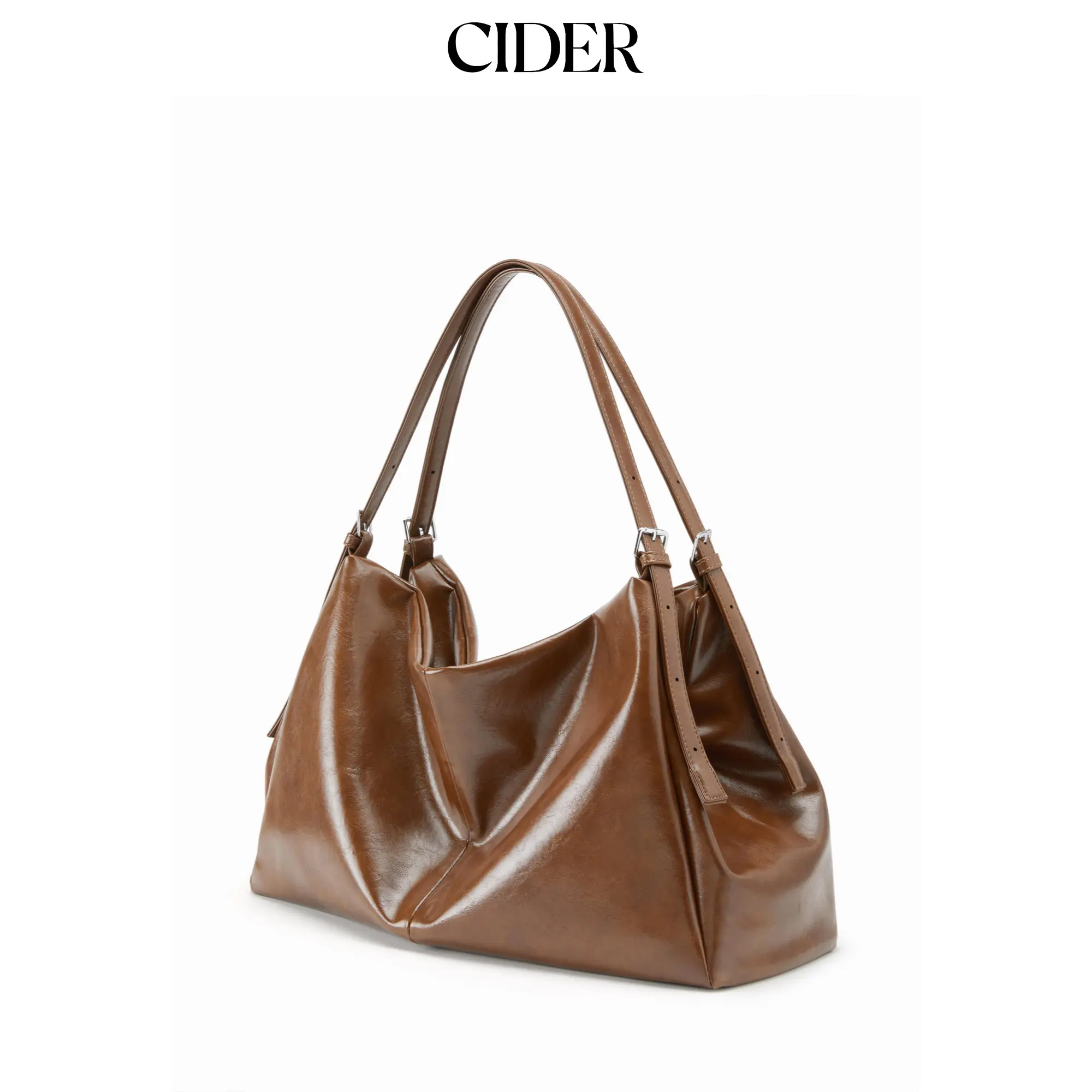 Cider ADJUSTABLE STRAP FAUX LEATHER TOTE BAG