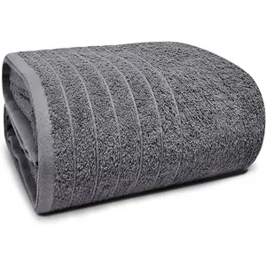 Pack of 1 Jumbo Bath Sheet 40 x 80 Inches, Extra Large & Light Weight, Quicker to Dry, 100% Cotton, Super Soft & Absorbent, Dark Grey