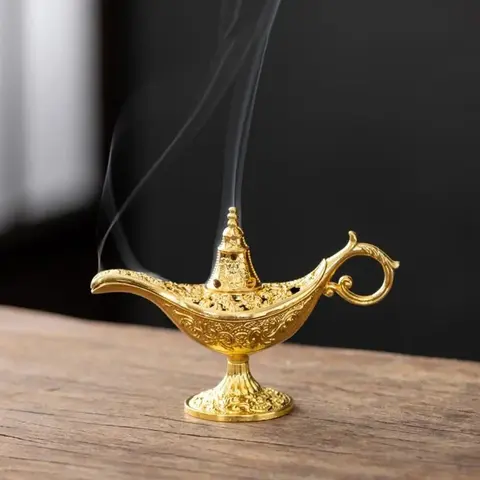 Vintage Aladdin Incense Burner with Magic Lamp Stove, Bakhoor Burner, Optional Cloud Shaped Fragrant Tablets, Home Interior Decoration, Home Fragrance, Room Fragrance, Room Scents
