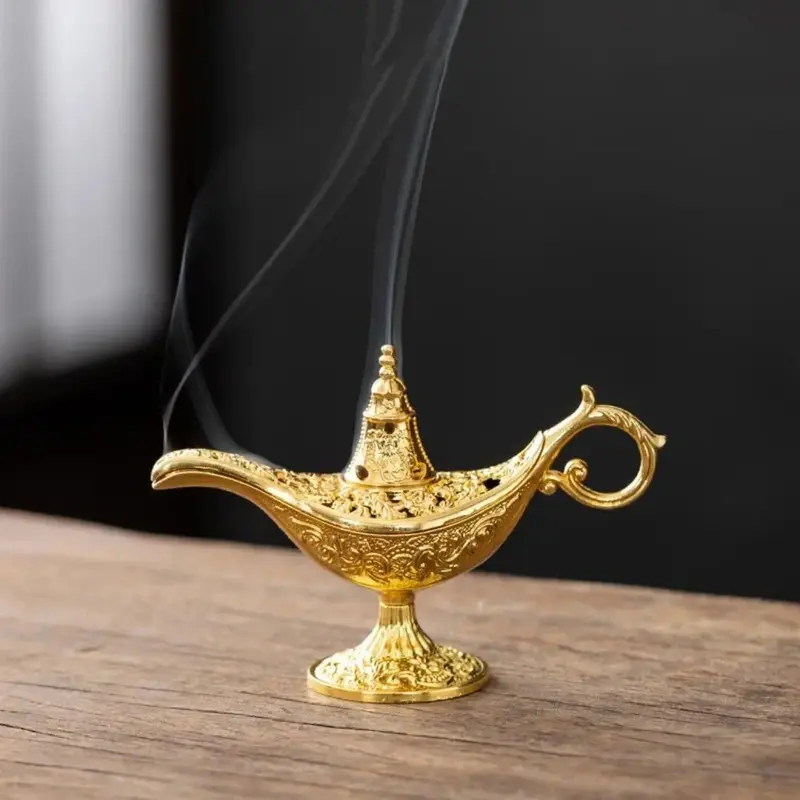 Vintage Aladdin Incense Burner with Magic Lamp Stove, Bakhoor Burner, Optional Cloud Shaped Fragrant Tablets, Home Interior Decoration, Home Fragrance, Room Fragrance, Room Scents