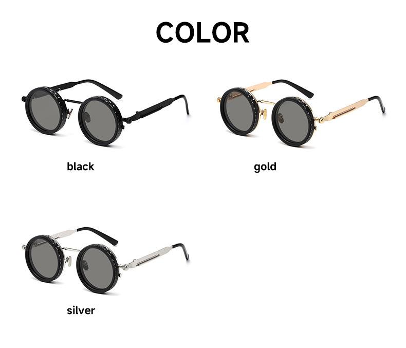 Polarized Round Sunglasses for Men Women, Retro Punk Style UV400 Protection Shades, Clear Vision Eyewear for Fishing Outdoor Activities Polarized Round Sunglasses for Men Women, Retro Punk Style UV400 Protection Shades, Clear Vision Eyewear for Fishing Outdoor Activities