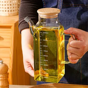 High Borosilicate Glass Cooking Oil Container Sealed Storage Container for Kitchen Oil Soy Sauce Vinegar Spices Dispenser Minimalist Design Hand Wash Only Ideal Gift for Home Cooks