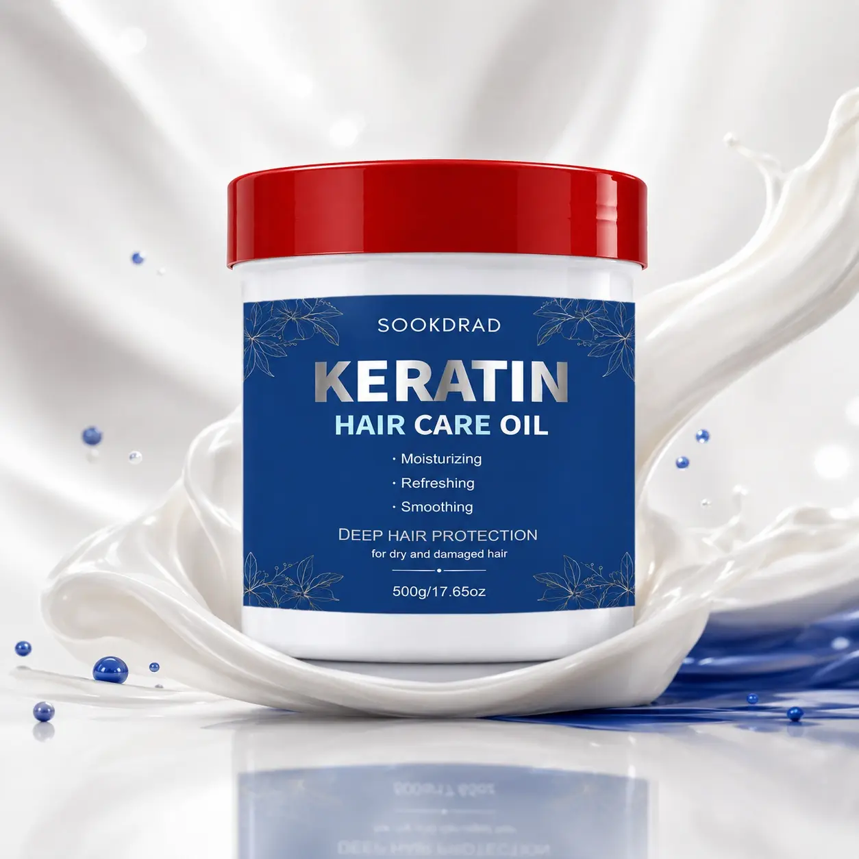 Keratin Hair Care Oil, Moisturizing, Refreshing, Smoothing, Deep Hair Protection, For Dry and Damaged Hair, 500g