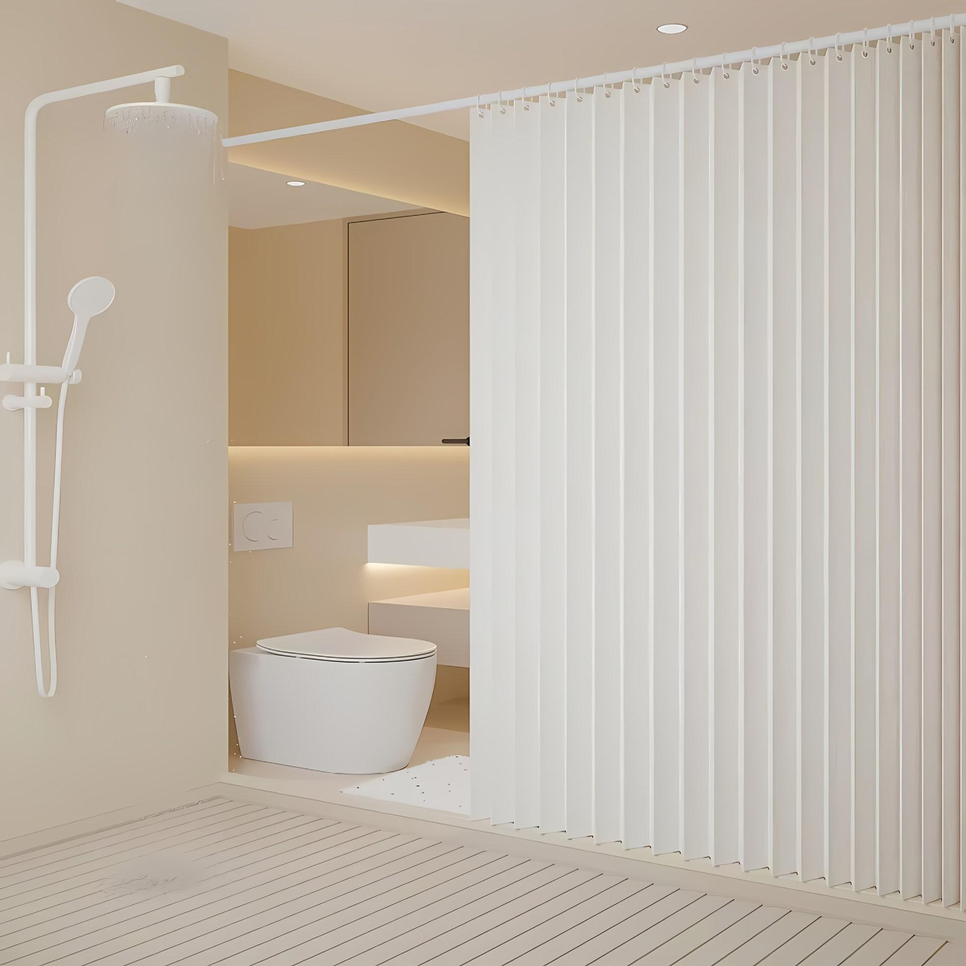 Foldable Magnetic Shower Curtain, Waterproof, Mold-Proof, No Drilling Required, Thickened, Light-Blocking, Partitioning Shower Curtain