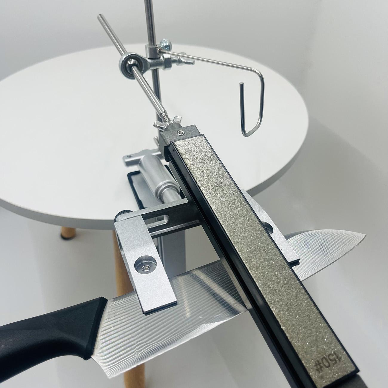 Professional Kitchen Knife Sharpening System with Multiple Stainless Sharpening Stones, Fixed Angle Design for Precision Grinding and Polishing, 360° Rotating Flip