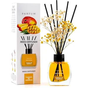 Mango Reed Diffuser Set with Dried  | Reed Diffusers for  with Sticks | Bathroom Diffuser & Room Scent | Long-Lasting   | 120 mL / 4.06 fl oz