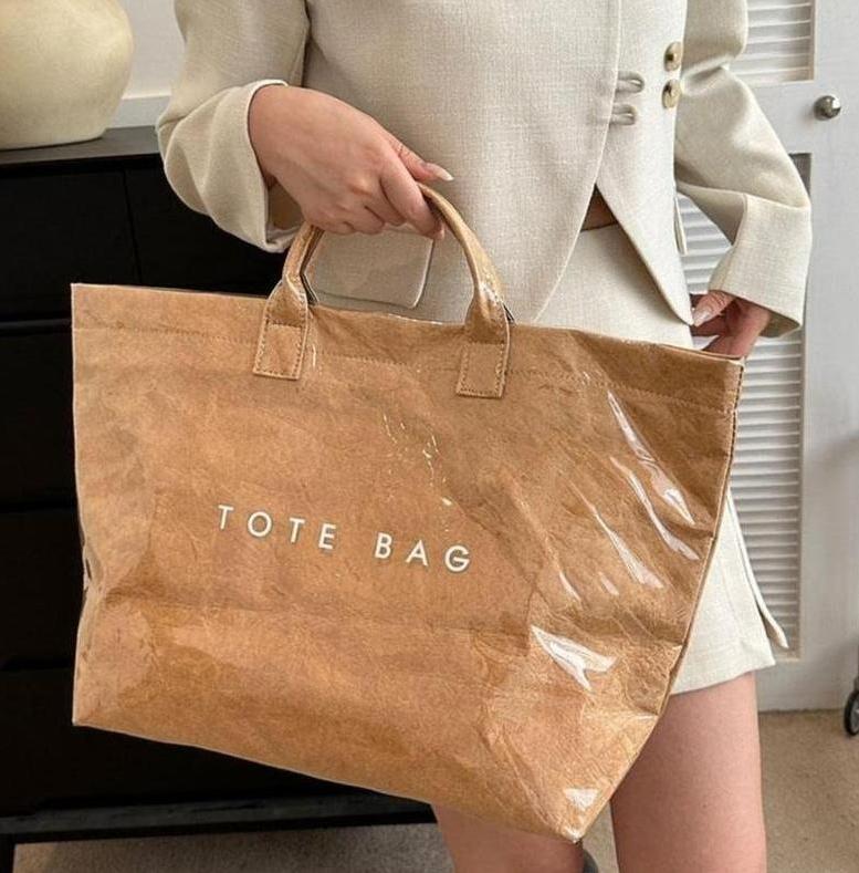 2026 Trendy Vintage Letter Print Tote Bag, Waterproof Large Capacity Aesthetic Tote for Work Commute & Shopping