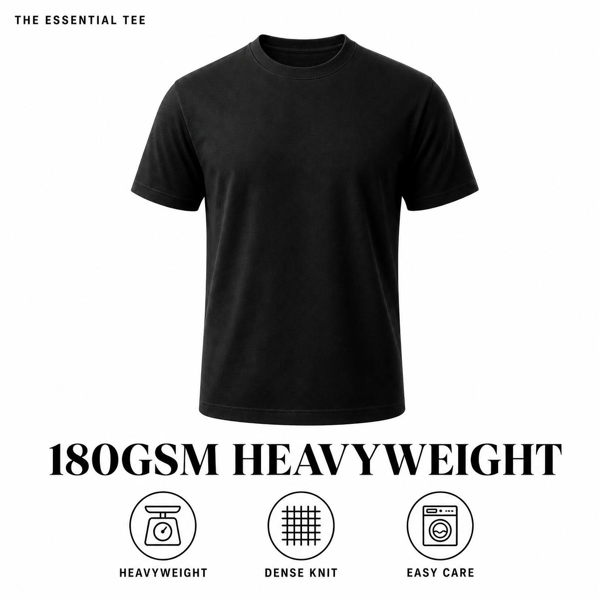 Men's 180 GSM Crew Neck Shortsleeve T-Shirt Value Sets - 12-Pack $39.99, 6-Pack $29.99, Black/White Plain Menswear Tops for Summer, Back to School