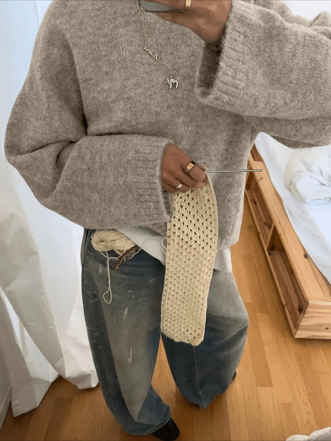 New Elegant Loose Fit Outdoor Women's Casual Pullover, Long Sleeve Round Neck Knit Sweater, Soft Comfortable, Spring Fall Winter