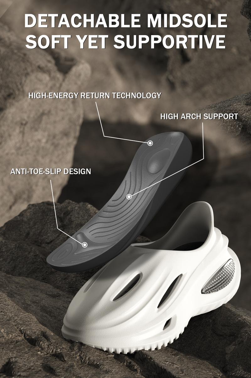 YASSIA EVA Unisex Thick Bottom Lightweight Sports Slippers Casual Hollow Out Design Comfortable Breathable Beach Vacation Fashion Footwear Future Trend Outdoor Slippers