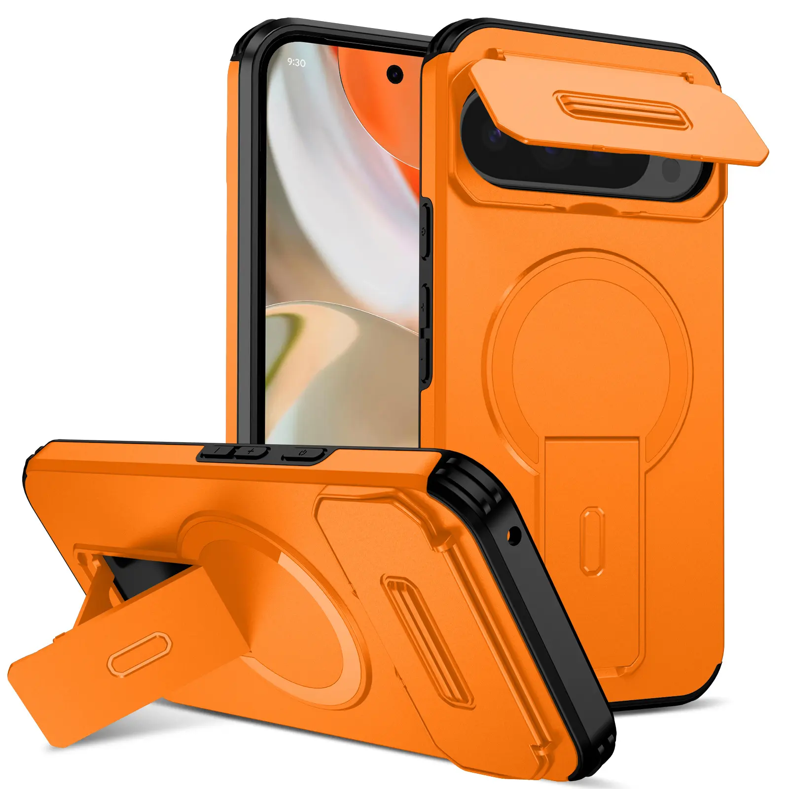 Compatible with Google Pixel 10 Pro XL 9 8, Solid Color Magnetic Shockproof Phone Case with Camera Lens Protection HNZ0713