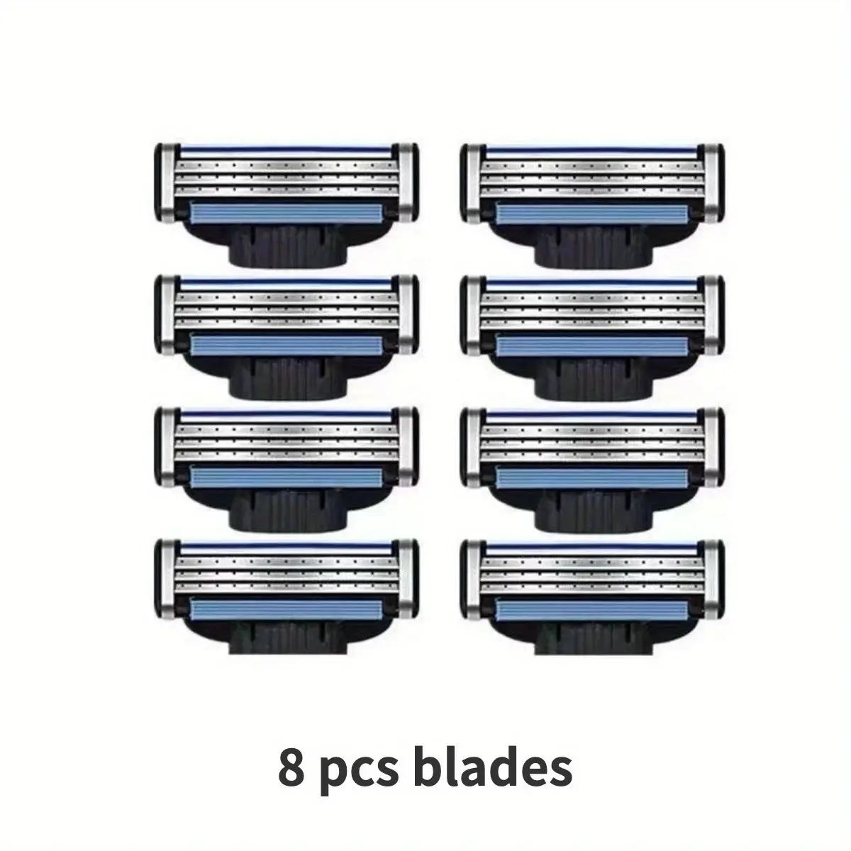 3-Piece Razor Blades for Men, Manual Shaving Replacement Heads, Stainless Steel Material, Single Pack, Face Application, Razorblade