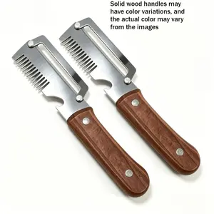 2 Pack 2 in 1 Multifunctional Peeler with Solid Wood Handle, Household Fruit Vegetable Peeler & Onion Chopper Kitchen Gadget