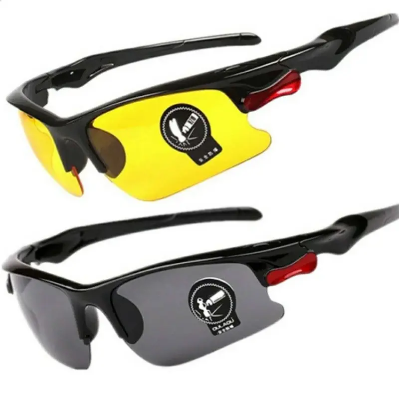 2 Pack Men's Sports Sunglasses, Lightweight Polycarbonate Frame with UV Protection Lenses for Day and Night Outdoor Use, Men's Sunglasses, Lightweight Pc Frame, Nighttime, Pack Of 2