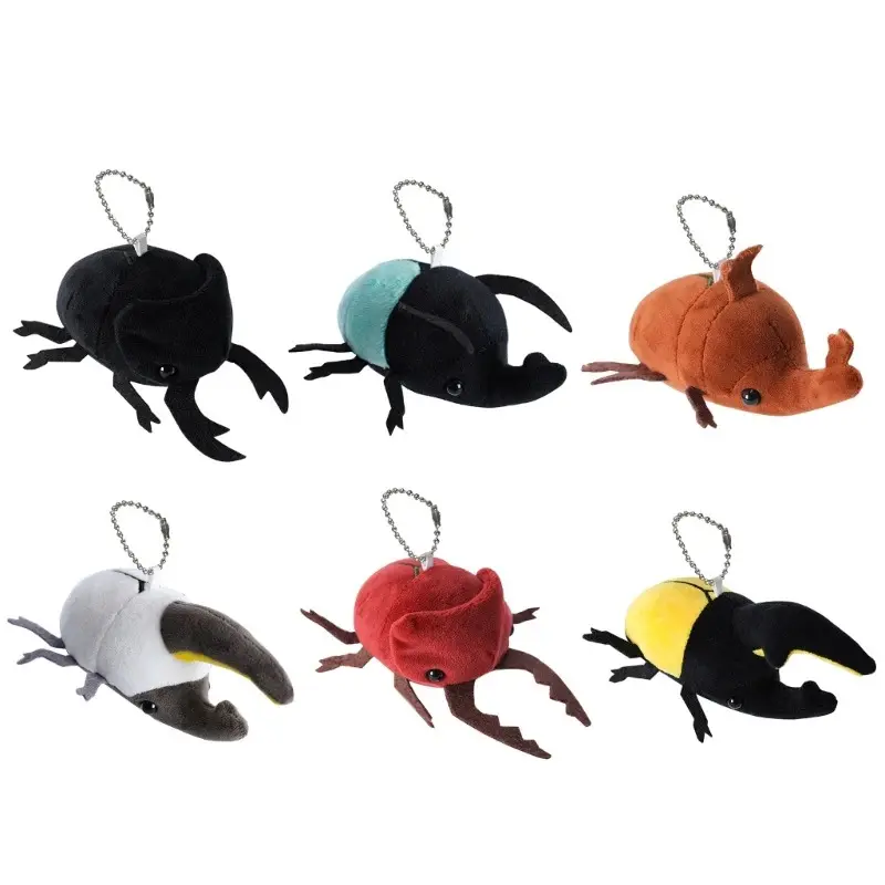 Plush Insect Toy for Carkey Pendant Beetle-Doll Insect Plush Pendant Cartoon Keychain Children Backpack OrnamentAlleviate children's anxietySensory stress relief