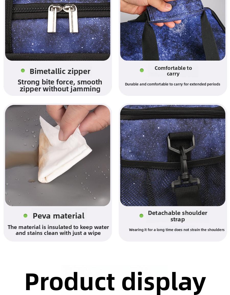 Insulated lunch bag, portable outdoor breast milk lunch bag, Oxford cloth lunch bag for bringing food to work