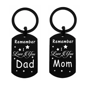 2Pcs Drive Safe Keychain Set for Mom and Dad | "Remember I Love You" Safety Keychain Gifts from Daughter Son | Parents Birthday Christmas Father's Mother's Day Gift