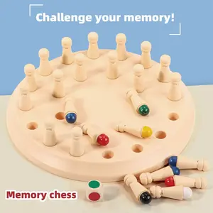 Wooden Memory Game for Kids, Educational Board Game for Family Interaction, Montessori Early Learning Color Matching Toy, Safe and Eco-Friendly