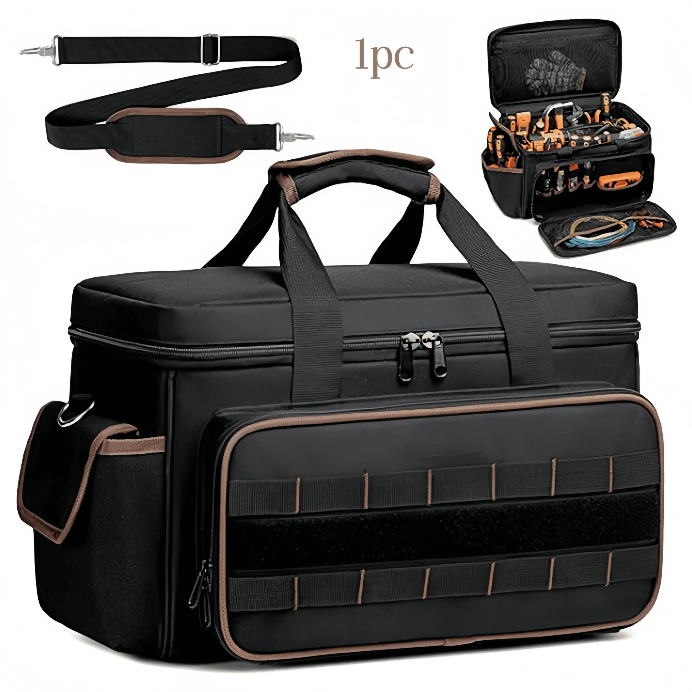 17-Inch Tool Storage Bag, Multi-Functional Organizer, Waterproof Durable Oxford Fabric, Multiple Compartments, Portable Outdoor Work Backpack, Construction Tool Organizer