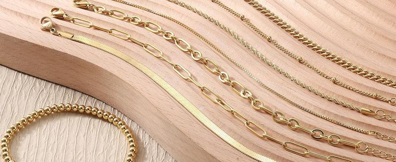 Sanfenly 8Pcs Gold Bracelets For Women, 14K Real Gold Plated Dainty Trendy Stackable Stacking Bracelets Chain Charm Link Paperclip Beaded Bracelet Stainless Steel Stretch Layered Women's Bracelet Sets
