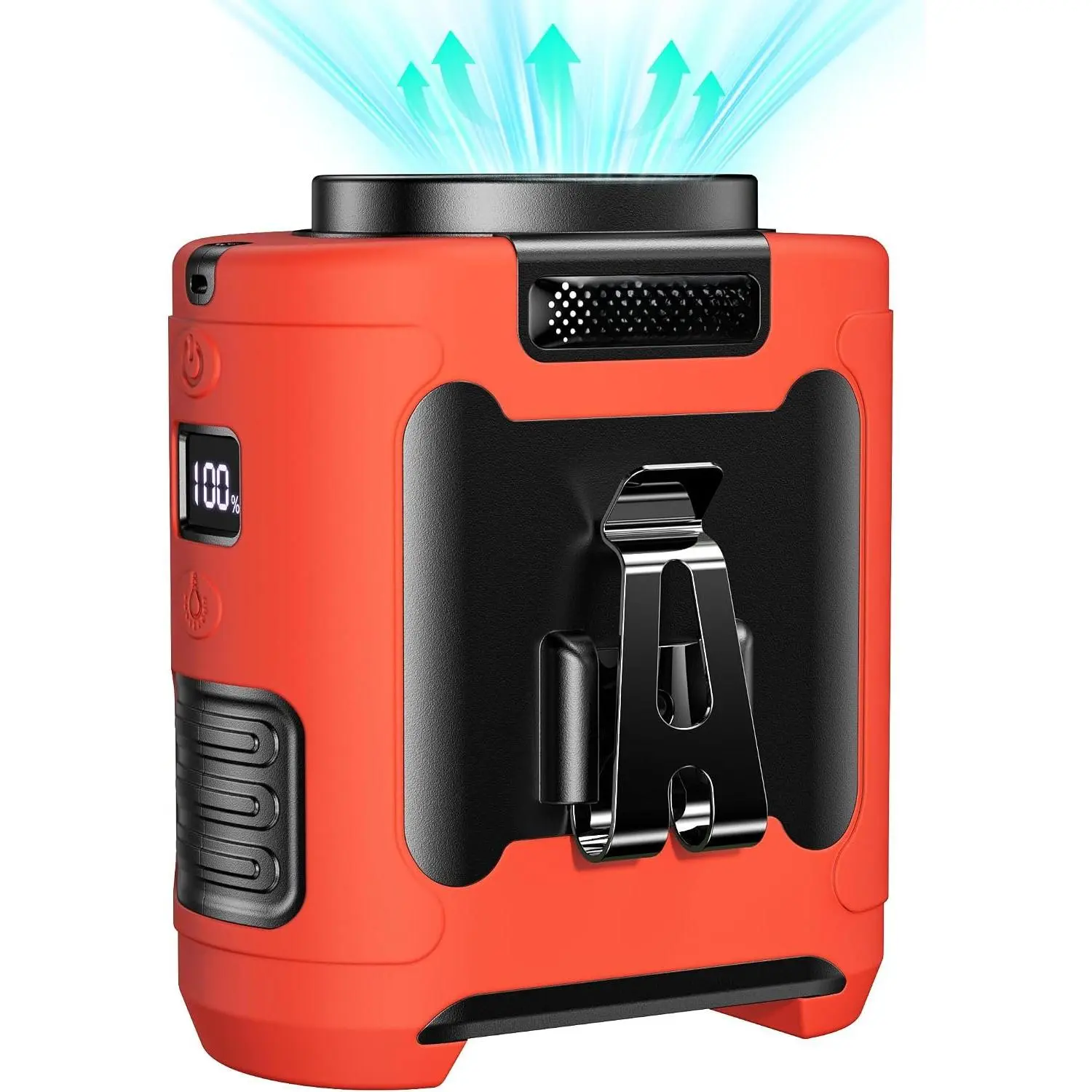 Portable  Clip Fan 12000mAh Rechargeable, 6 Speeds 16000RPM  Airflow Personal Fans with Max 30H Working Time, Hands-Free   Fan, Wearable Belt Fans for Outdoor/Jobsite