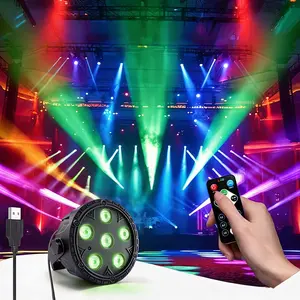 USB Mini Full Color Par Light, Wireless Remote Control, 7 Vibrant Colors, Professional Dj Lighting, Ideal for Weddings, Churches, Clubs, Parties