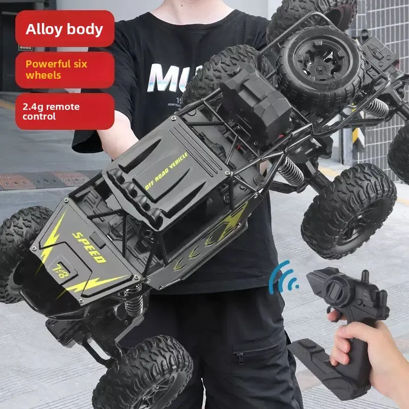 4WD Climbing RC Car, Oversized Drift Off‑Road Vehicle, Big Foot 6‑Drive Race Car, Rechargeable Toy Car for Boys