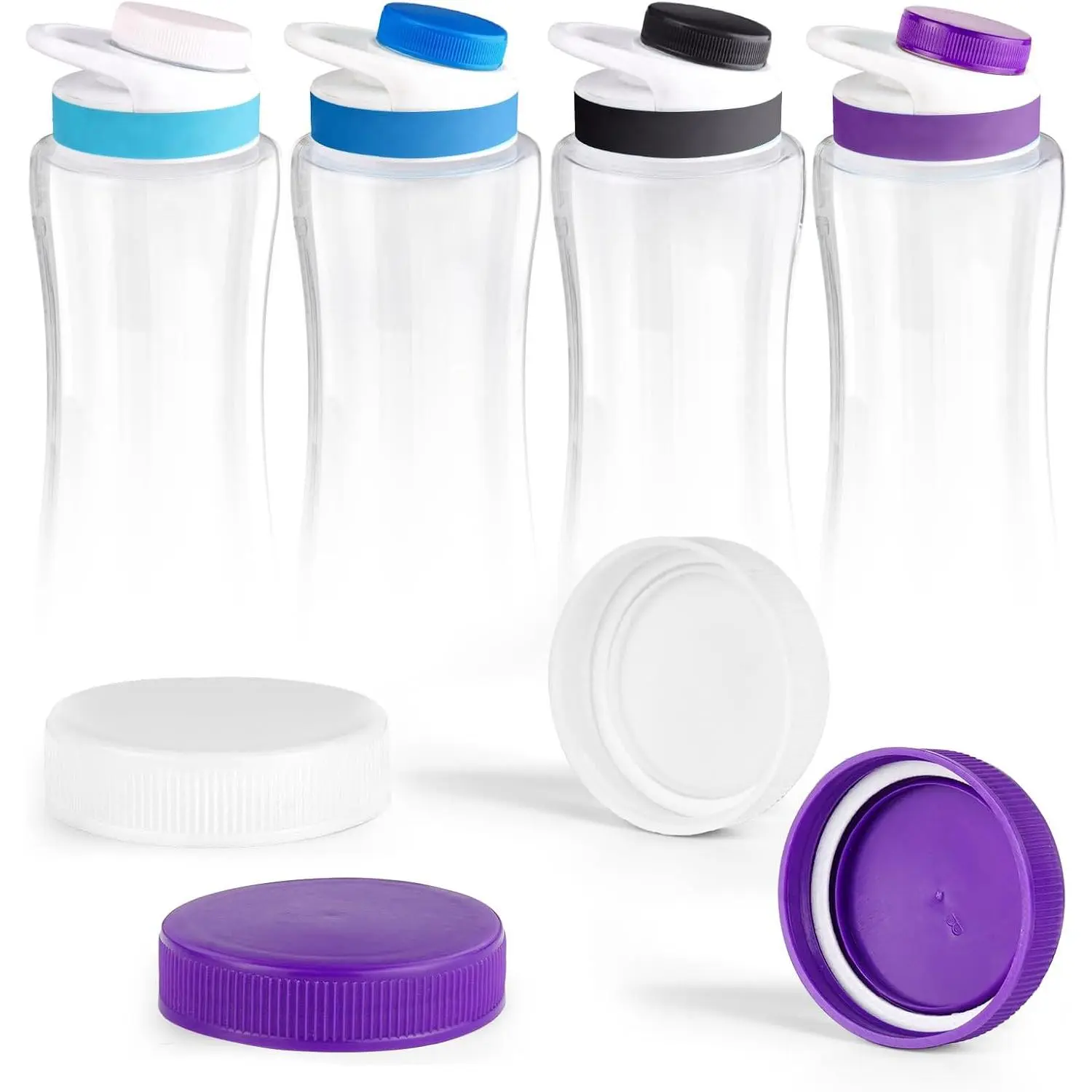 Lid for  Water Bottle - 4 Pack Cap Lid Replacements Compatible with , Fits  Flavor Cartridges, Essential Accessories for Plastic and Stainless Steel Water Bottles