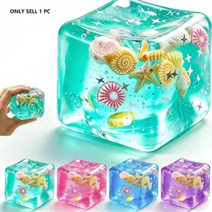 Sea shell extrusion toys, soft and slowly rising extrusion decompression sensory toys, extrusion golfer toys, suitable for adults and children to use square gel ice cubes/portable office decompression toys