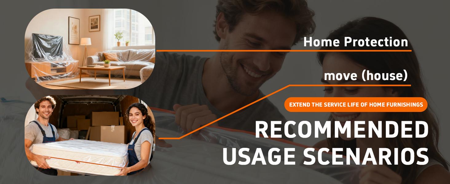 6Mil Thicken Mattress Bag for Moving, Waterproof Zippered Mattress Cover for, Reusable Encasement, Tear Dust Protection(Full,Purple)