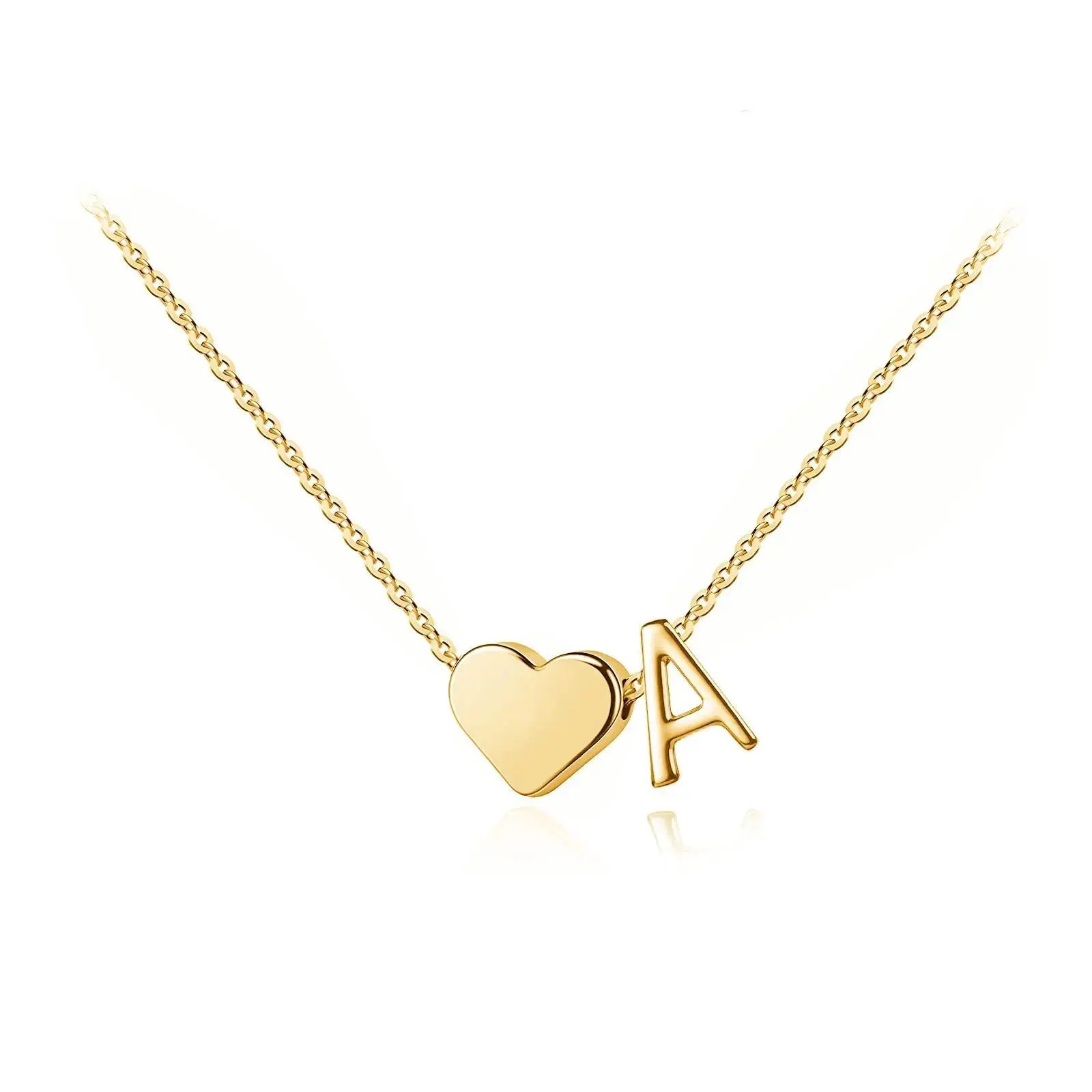 Dainty Gold, Tiny Heart Initial Necklace, For Women And Girls, Non-Braided Chain With Non-Elastic Letter A–Z Pendant, Hypoallergenic Tarnish Free, Personalized Name Tag Choker Jewelry, Adjustable Length, Perfect Birthday Christmas Gift