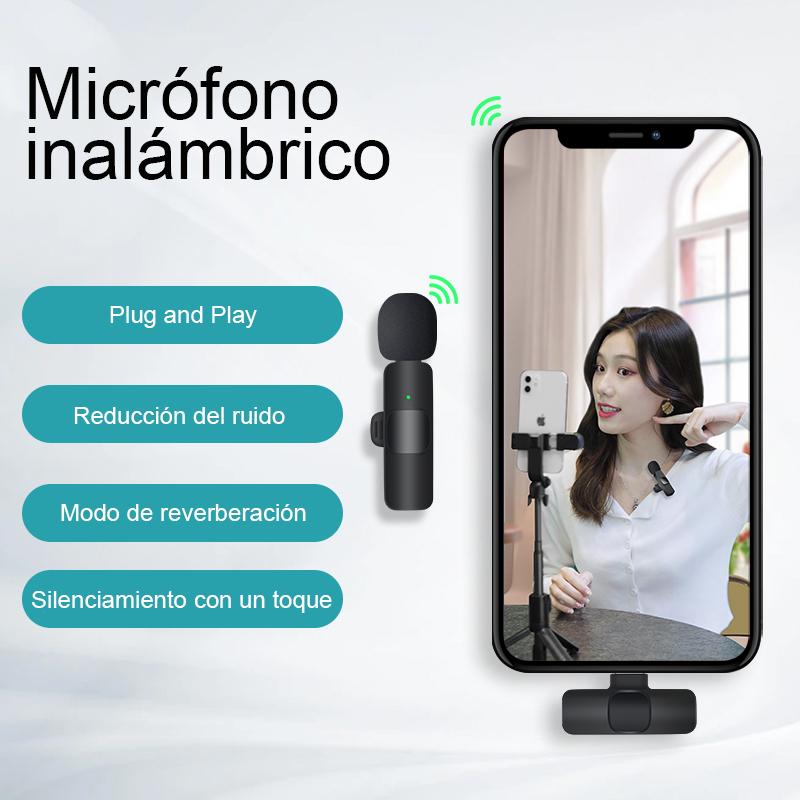 Wireless Lavalier Microphone, Rechargeable Microphone, Cordless Omnidirectional Condenser Recording Mic for Video Recording, Teaching, Interviews