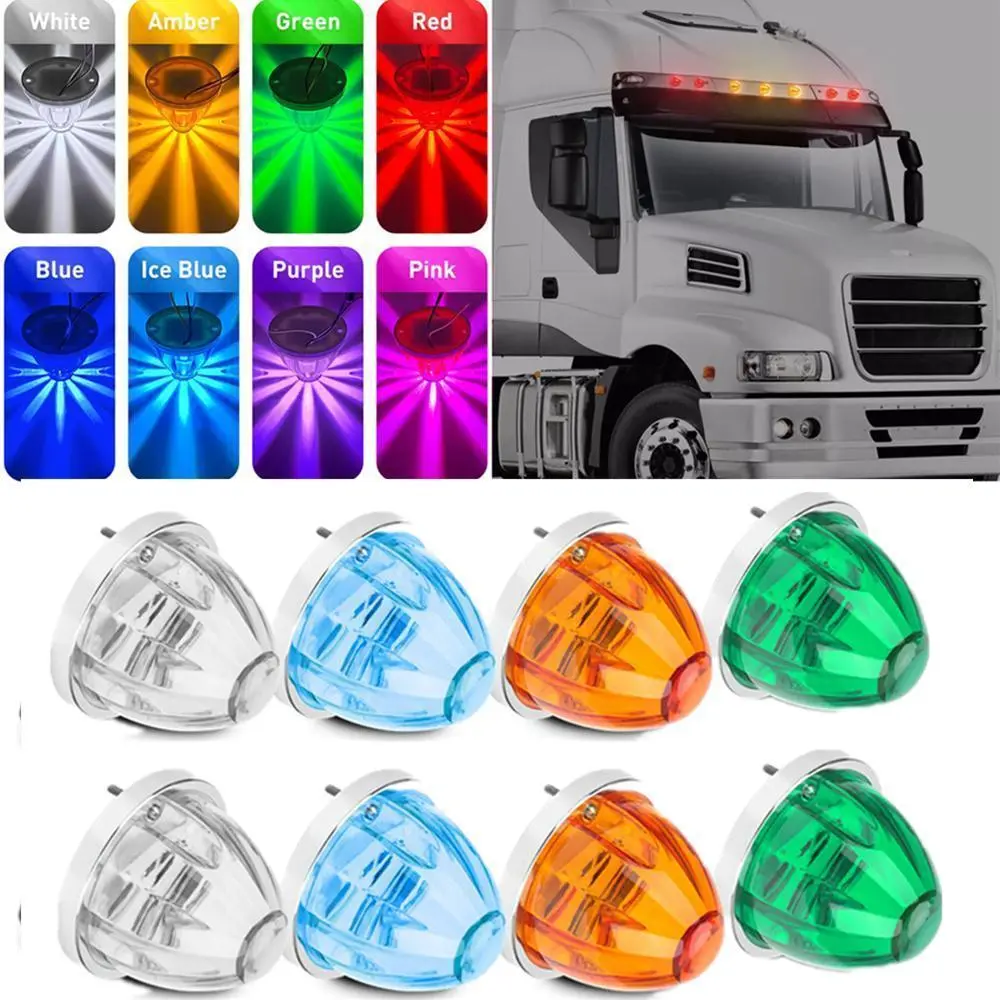 2PCS 12V 24V LED Trailer Lights Big Watermelon Marker Side lights Conical Car Truck LED Turn Signal Indicators Lamp for Caravan