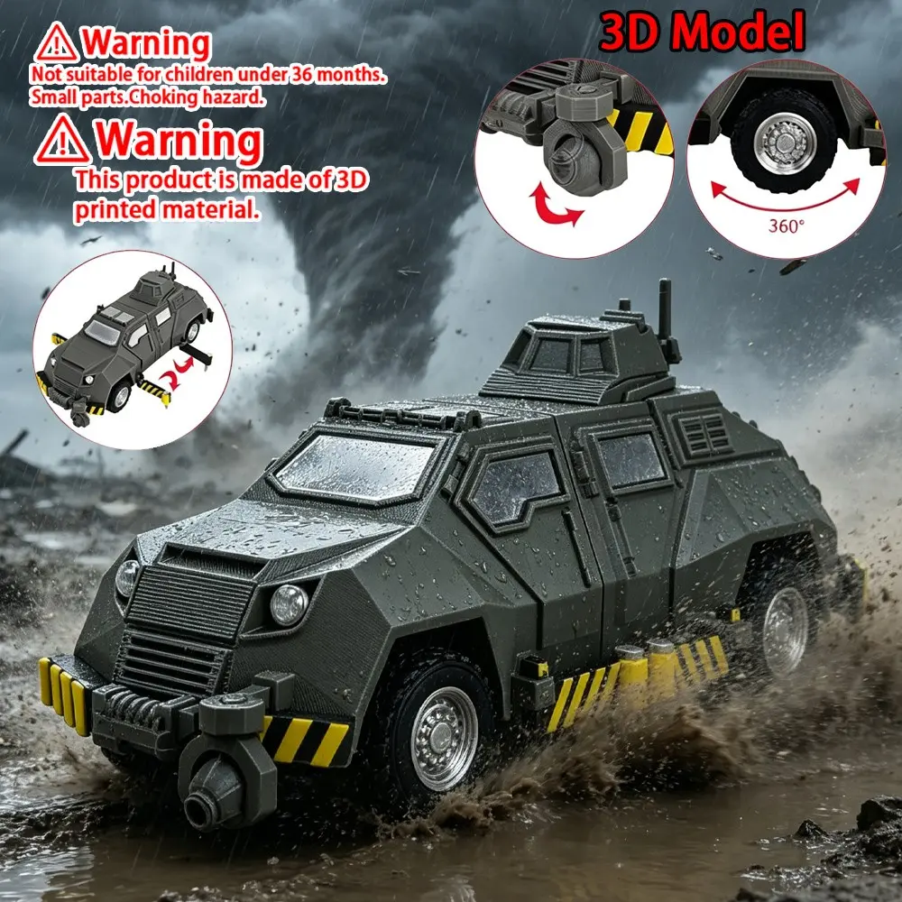 3D Printed Tiv2 Storm Interceptor Tornado Chaser Armored Vehicle Model, Movie Collectible, Desk Ornament, Gift for Storm Enthusiasts