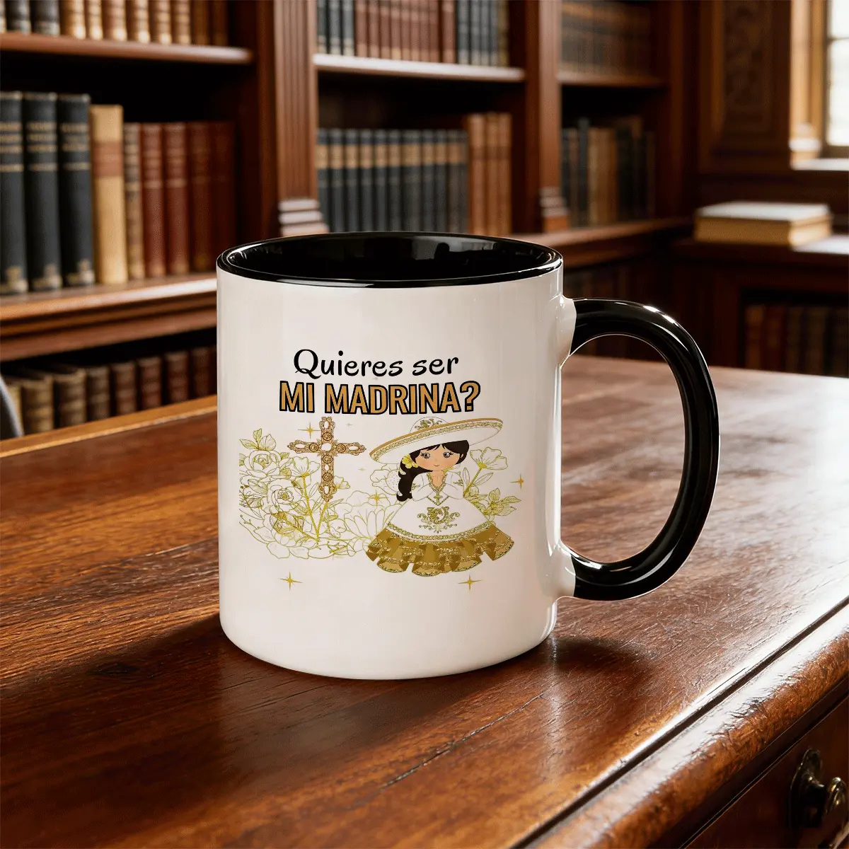 Quieres ser mi madrina y padrino tazas 11oz ceramic coffee mug
