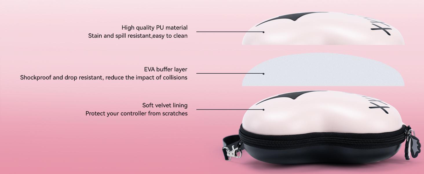 X-SBB06   Hard Shell Carrying Case for PS5, Switch Pro and Xbox Controller - Travel Holder With Room for Accessories - Sweety Skull