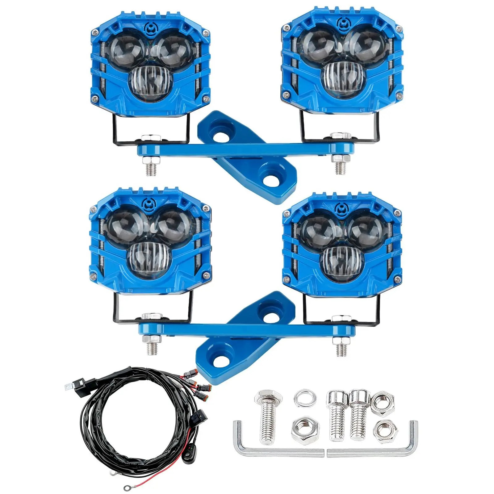 4-Pack Automotive Spotlights Kit with Mounting Brackets, Flashing Switch for Wrangler JK/JKU