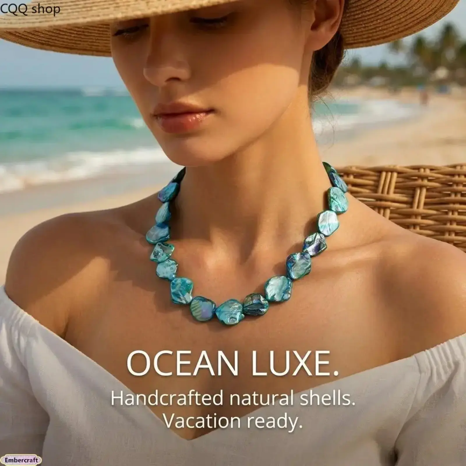 Women's Natural Seashell Pendant Necklace - Irregular Baroque Pearl-Inspired Choker, Ocean-Inspired Witchy Boho Resort Style Jewelry for Beach Trips, Summer Layering, Natural Seashells Necklaces, Ocean-Inspired Necklaces